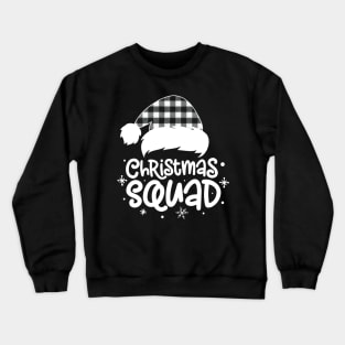 Christmas Squad Buffalo Plaid Santa Hat Family Matching Pajama Crewneck Sweatshirt